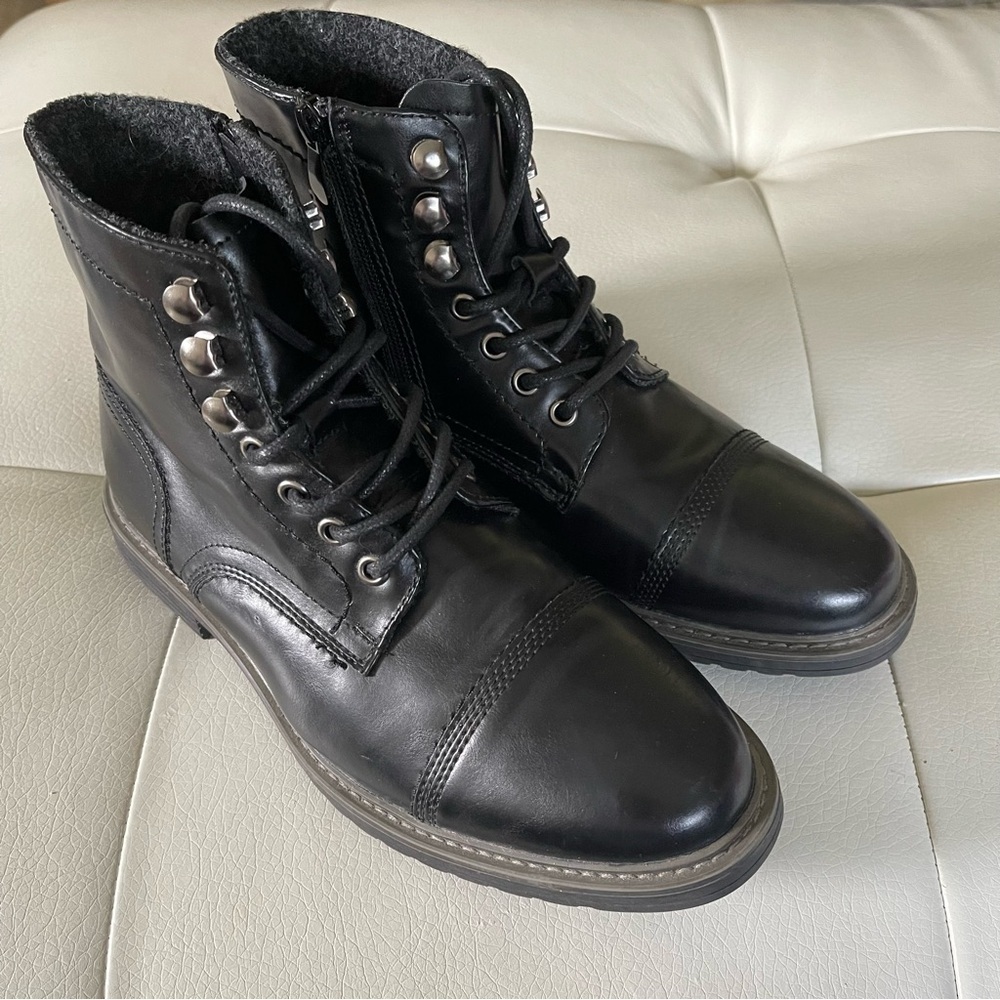 Bruno Mars men’s boots motorcycle oxford dress black size 7.5 Philly-11